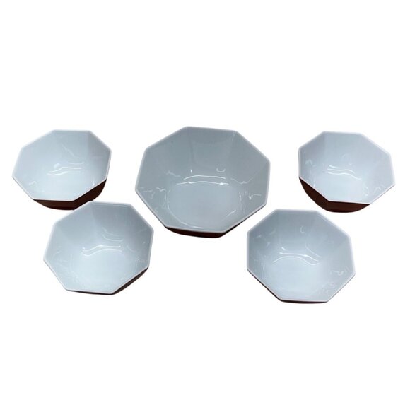 5 Fitz & Floyd Rondelet Terra Cotta Octagonal Vegetable Fruit Bowls - Picture 3 of 9